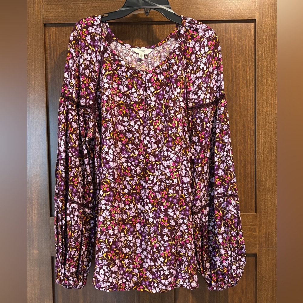🌸 NWT Floral Long Sleeve Blouse size 14W